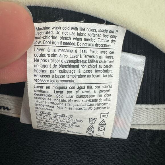 Champion Black Cotton Blend 1/4 Zip Mock Neck Pullover Sweatshirt Size L - Picture 6 of 6